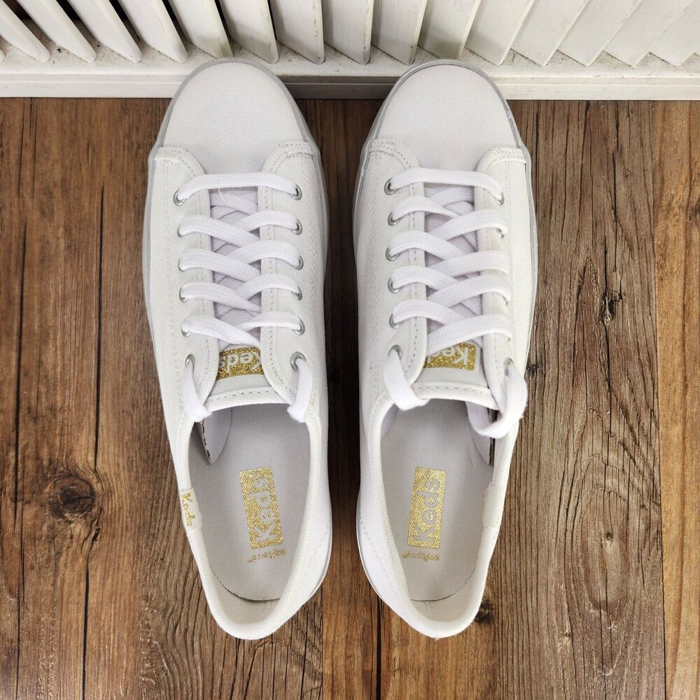 Keds Triple Up Canvas Wave Platform Shoes Womens Sz 7 M White Pastel Low WF66008 - Picture 6 of 11